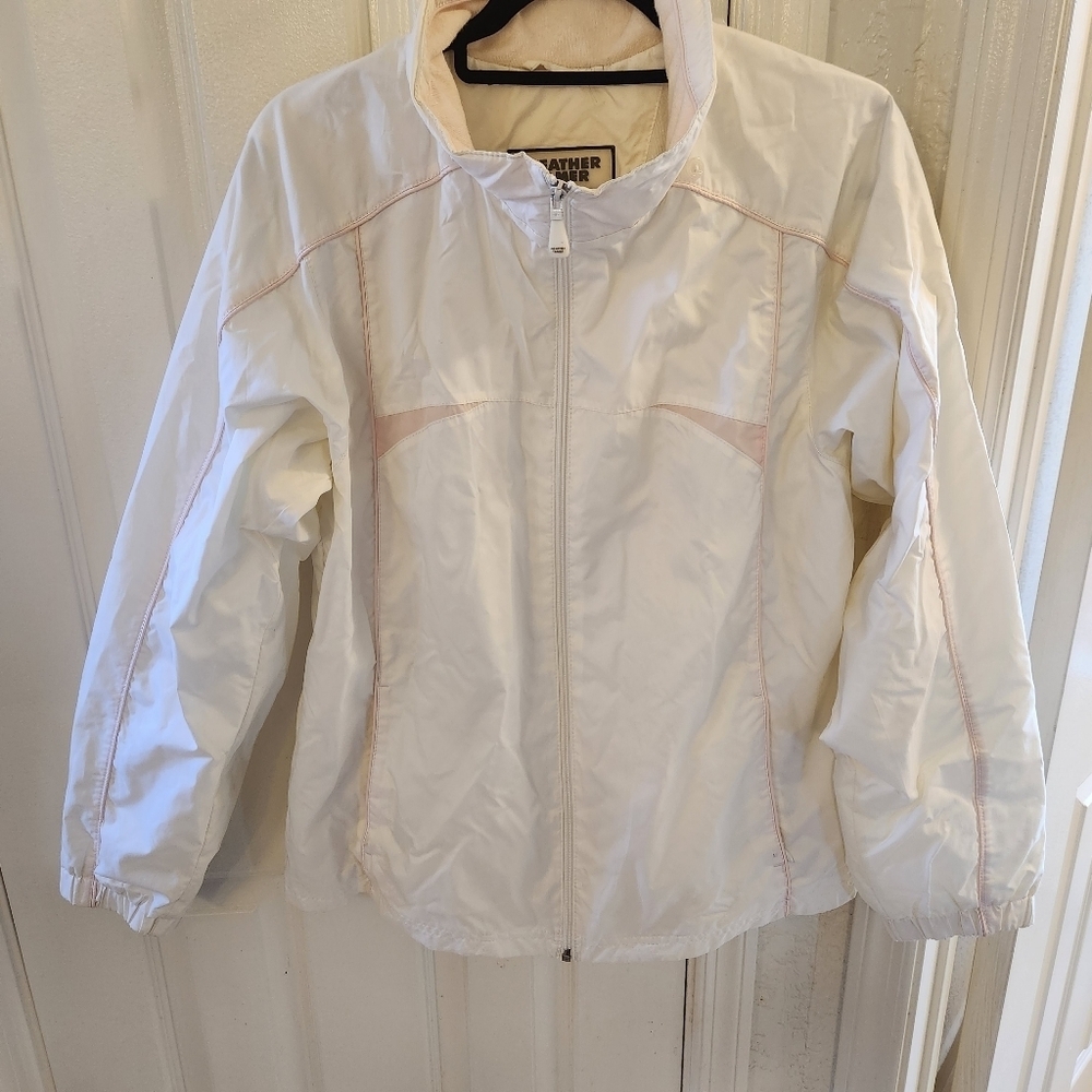 Weather Tamer Lightweight White & Pink Jacket. Large